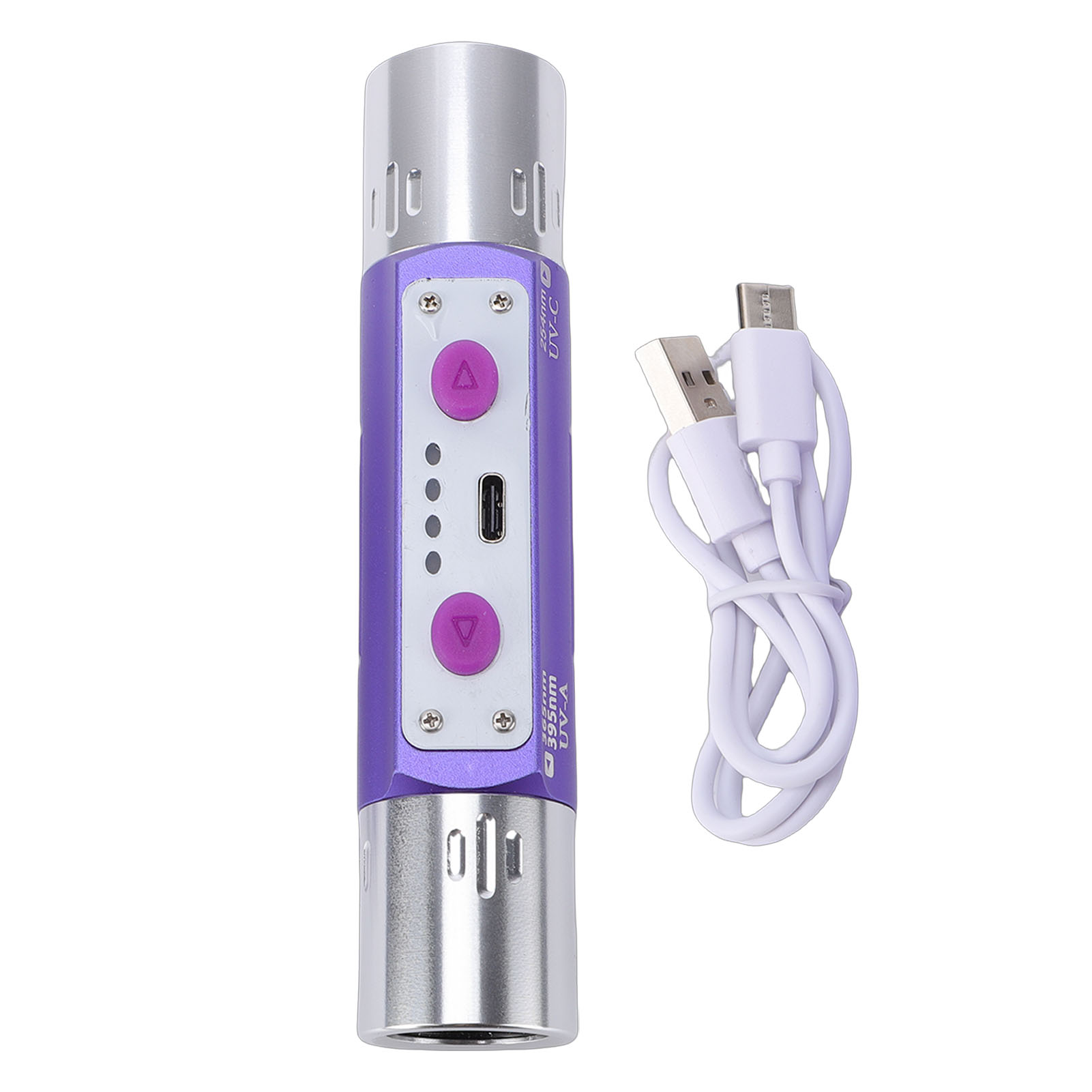 Violette Taschenlampe, Multifunktionaler Doppelkopfdetektor Für Schmuck, Tinte, Münzen Und Fluoreszierende Substanzen.