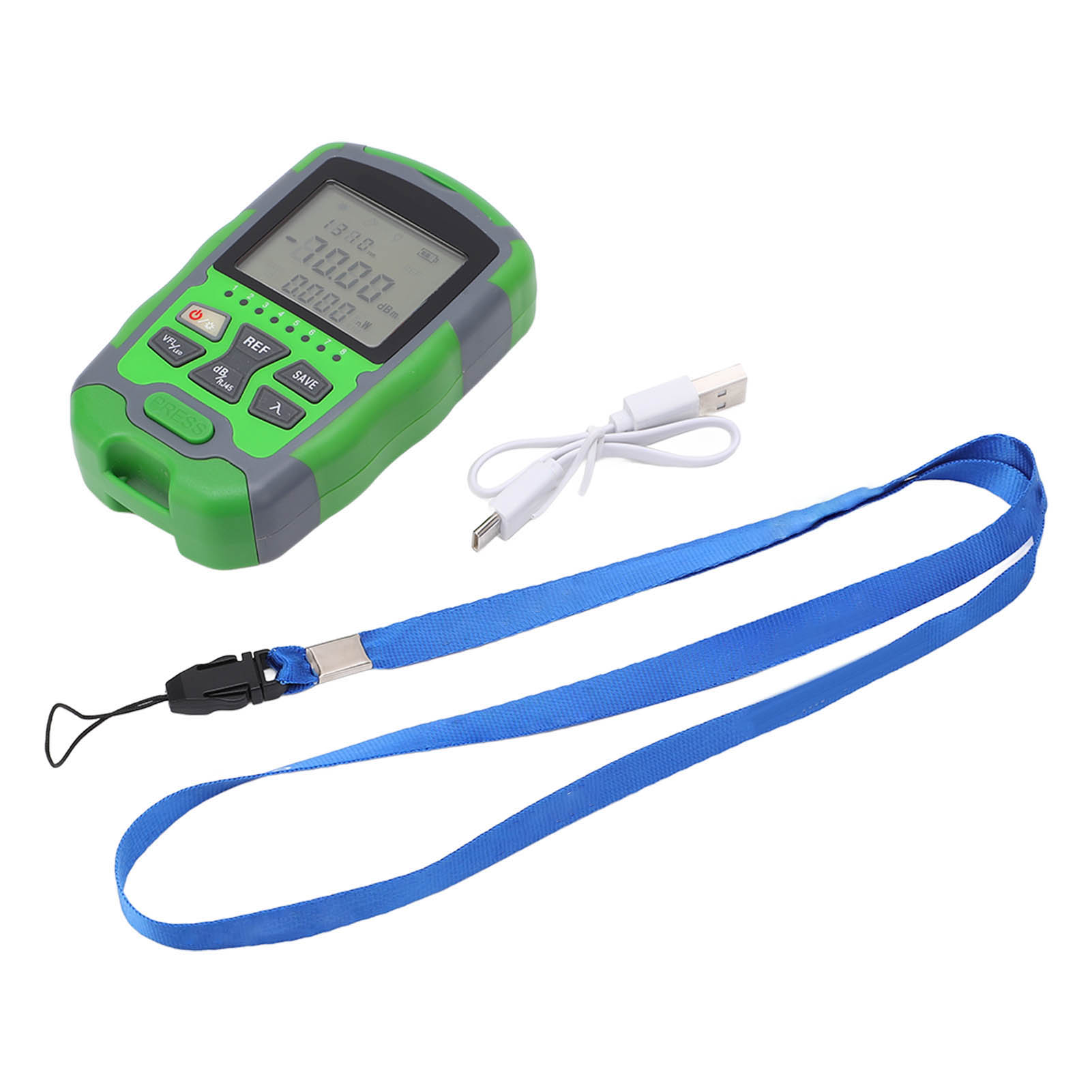 Glasfaser-leistungsmesser, Optischer Kabeltester -70+10dbm, Digitalanzeige, Wiederaufladbar, 20mw.