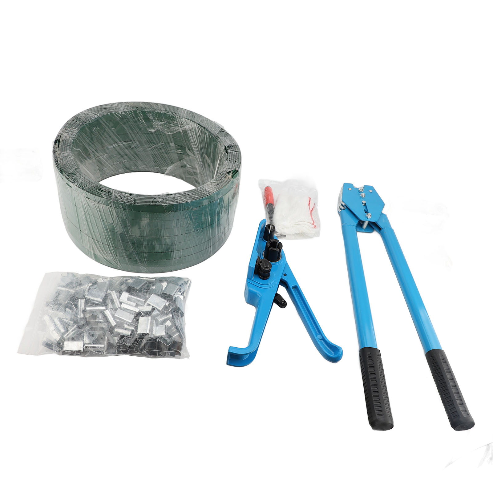 Umreifungsset, Palettenverpackungswerkzeugset Mit Spannvorrichtung Und 200 Verschlüssen Für 1/2 Bis 3/4 Zoll Pet Pp.
