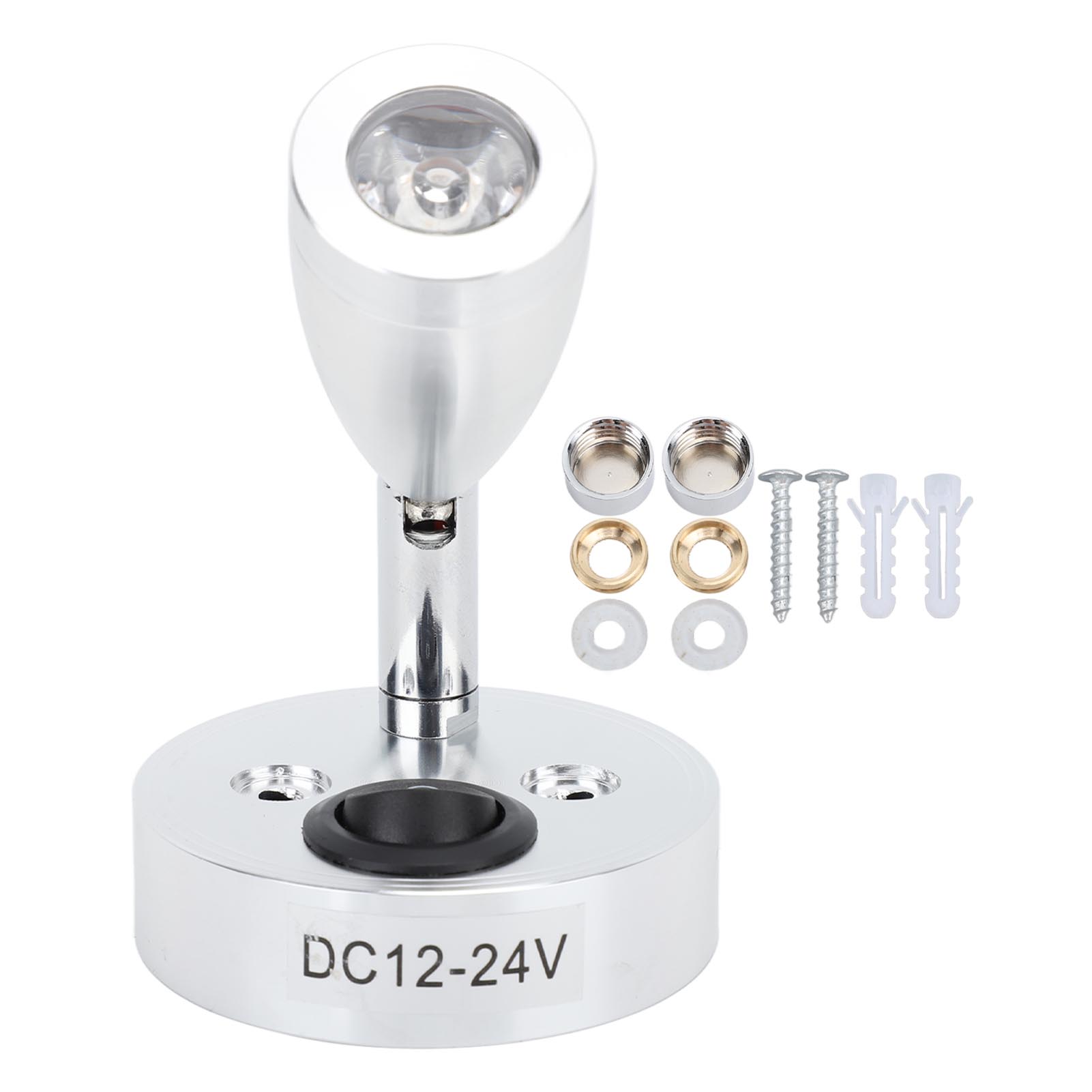 Hochleistungsfähige 2w Dc12 Bis 24v Led-wohnmobil-nachttischlampe In Warmweißem 3000k Aluminiumlegierung Für Auto, Lkw, Boot, Yacht, Silber.