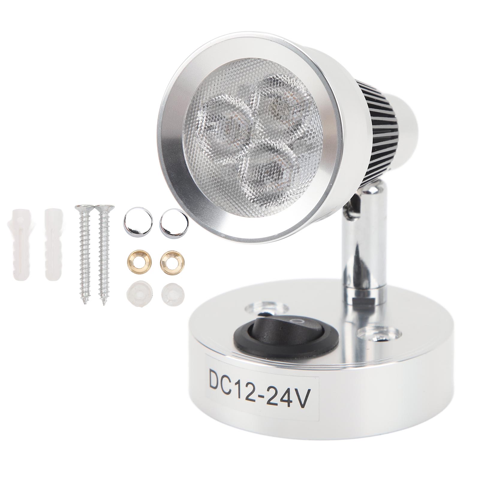 Led-nachttischlampe Für Wohnmobile, Dc12 Bis 24v, Silber, 3w, 3000k, Warmweiß, Tragbare Leselampe Für Yachten Und Boote.