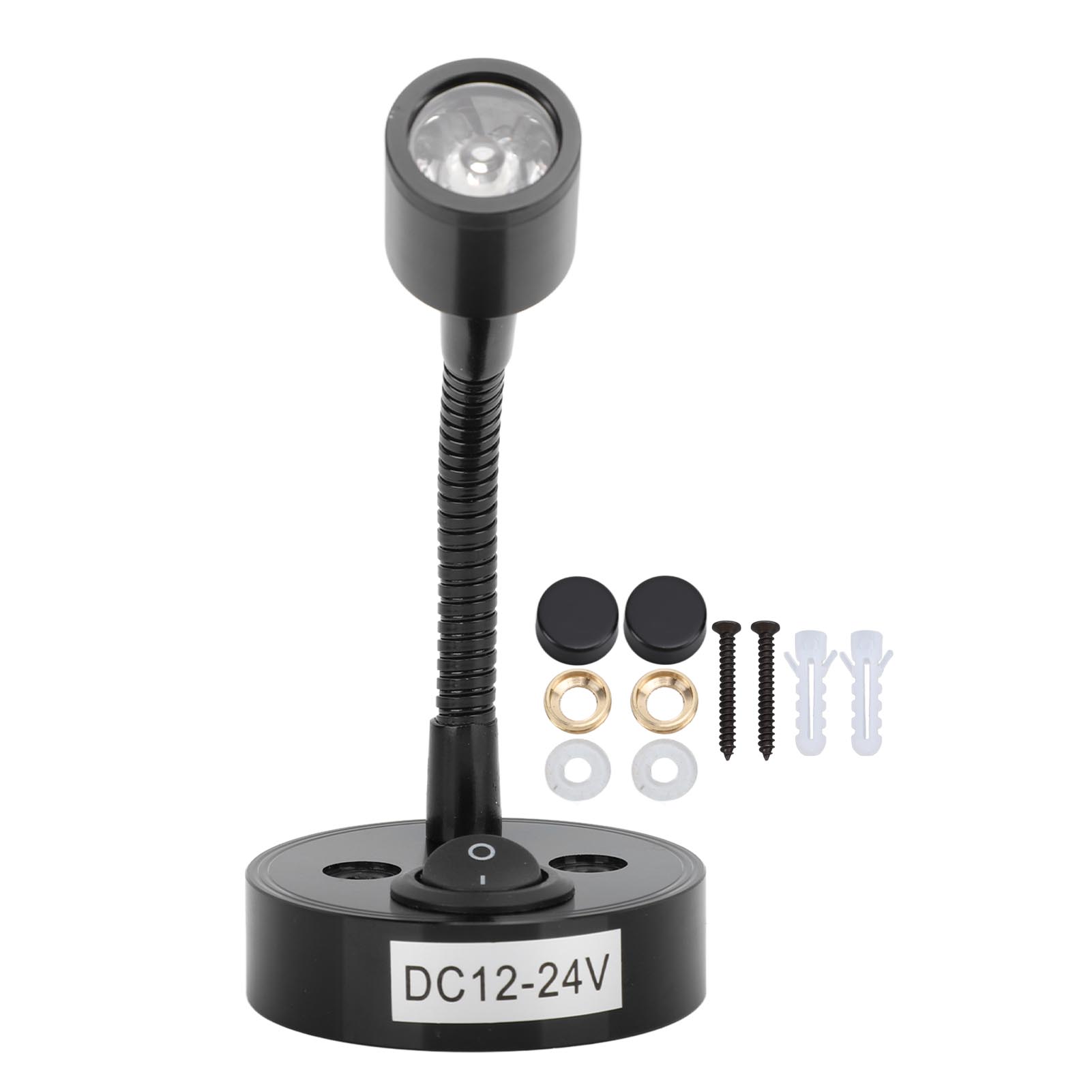 Led-leselampe Für Wohnmobile, Hohe Helligkeit, Einfache Installation, Nachttischlampe Für Boote Und Yachten, Dc12 Bis 24v, Schwarz.