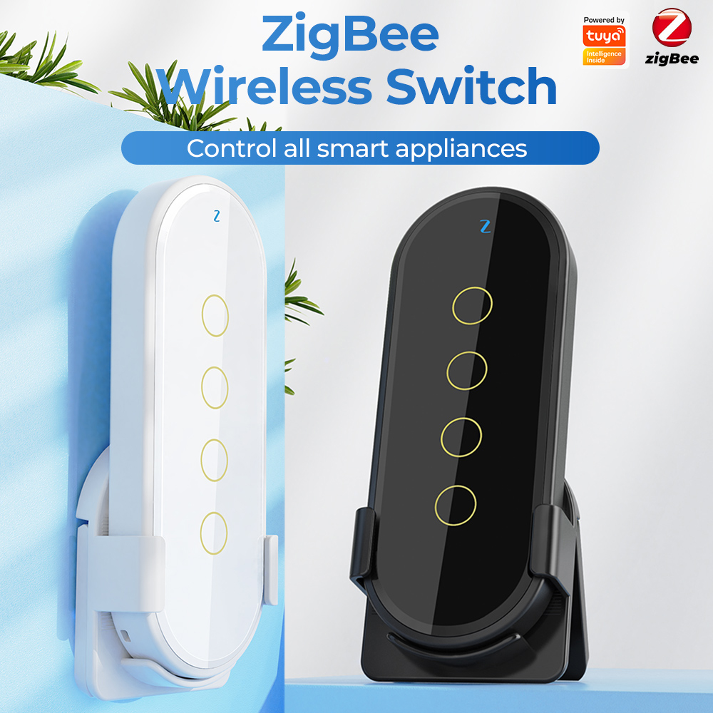 Der Tuya Wifi Zigbee Wireless Touch Scene Switch Mit Intelligenter Fernbedienung Für Die Heimbeleuchtung, 2,5d Gebogenem Gehärtetem Glas Und Fluoreszenzfunktion Sollte Mit Gateways Funktionieren.