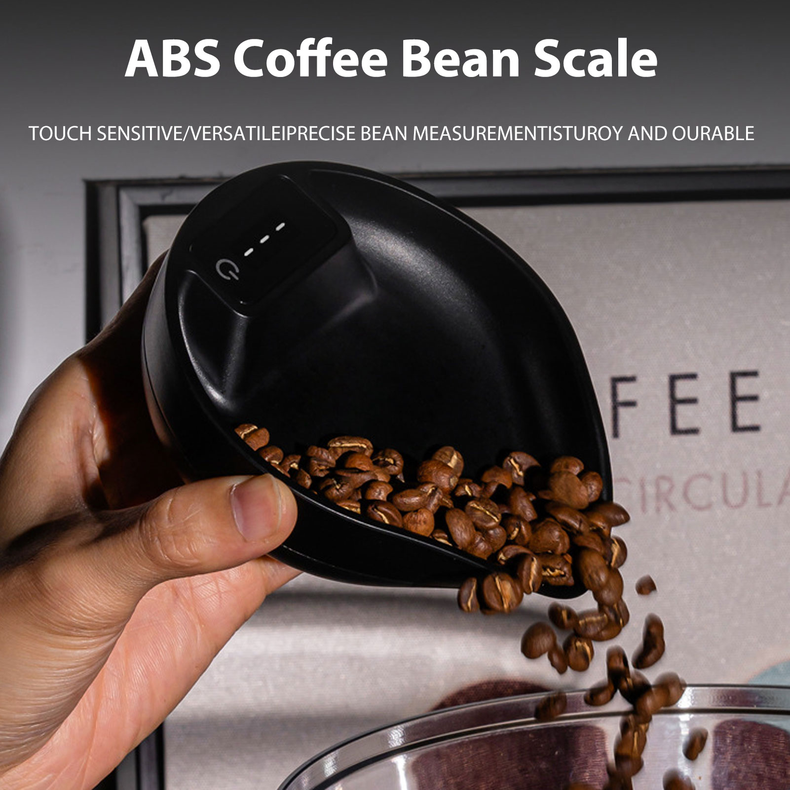 Hochpräzise Elektronische Kaffeewaage Mit Led-anzeige Und Runder Schüssel Für Den Küchengebrauch, Farbe: Schwarz.