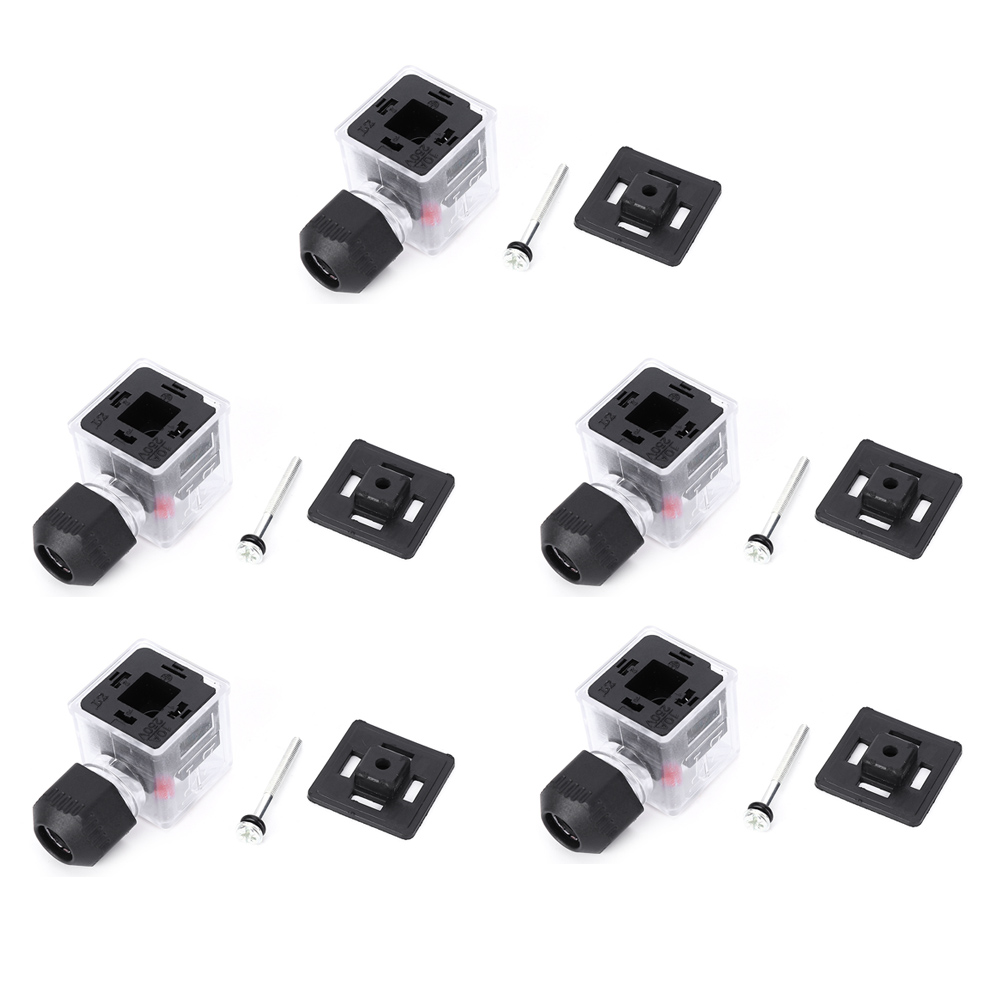 5-teiliges Set Aus Transparenter, Staubdichter Steckdose Mit Leuchte Ohne Gleichstromkabel Für Magnetventil (12v).