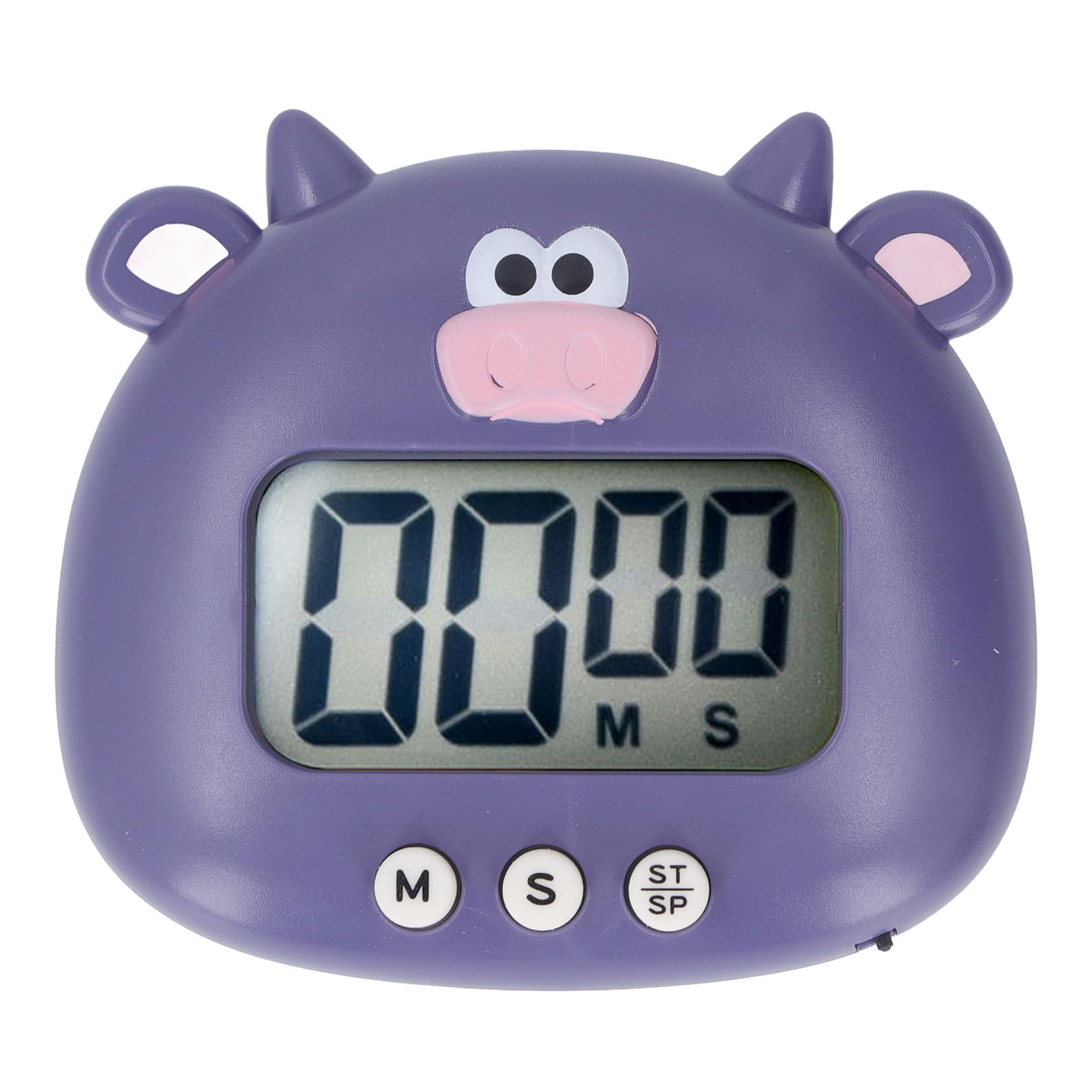 Digitaler Küchentimer Mit Countdown- Und Countup-funktion, Animierten Tiergeräuschen, Lichtsignal, Einfache Bedienung Mit Pädagogischer Kochunterstützung (lila Kuh)