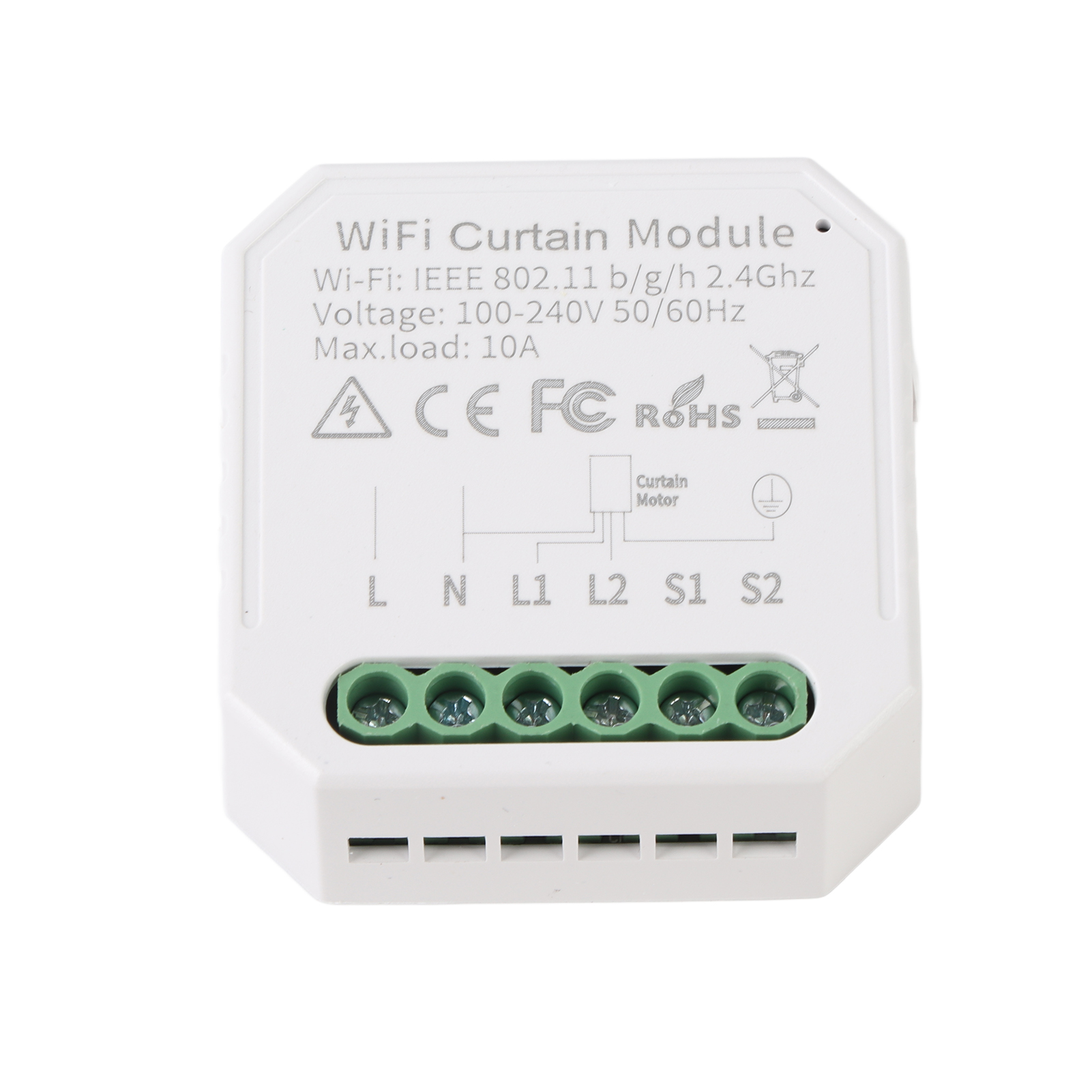 Intelligentes 10a-vorhangsteuerungsmodul, Wlan-sprachsteuerung, 2-wege-jalousienschalter Für Tuya Smart White.