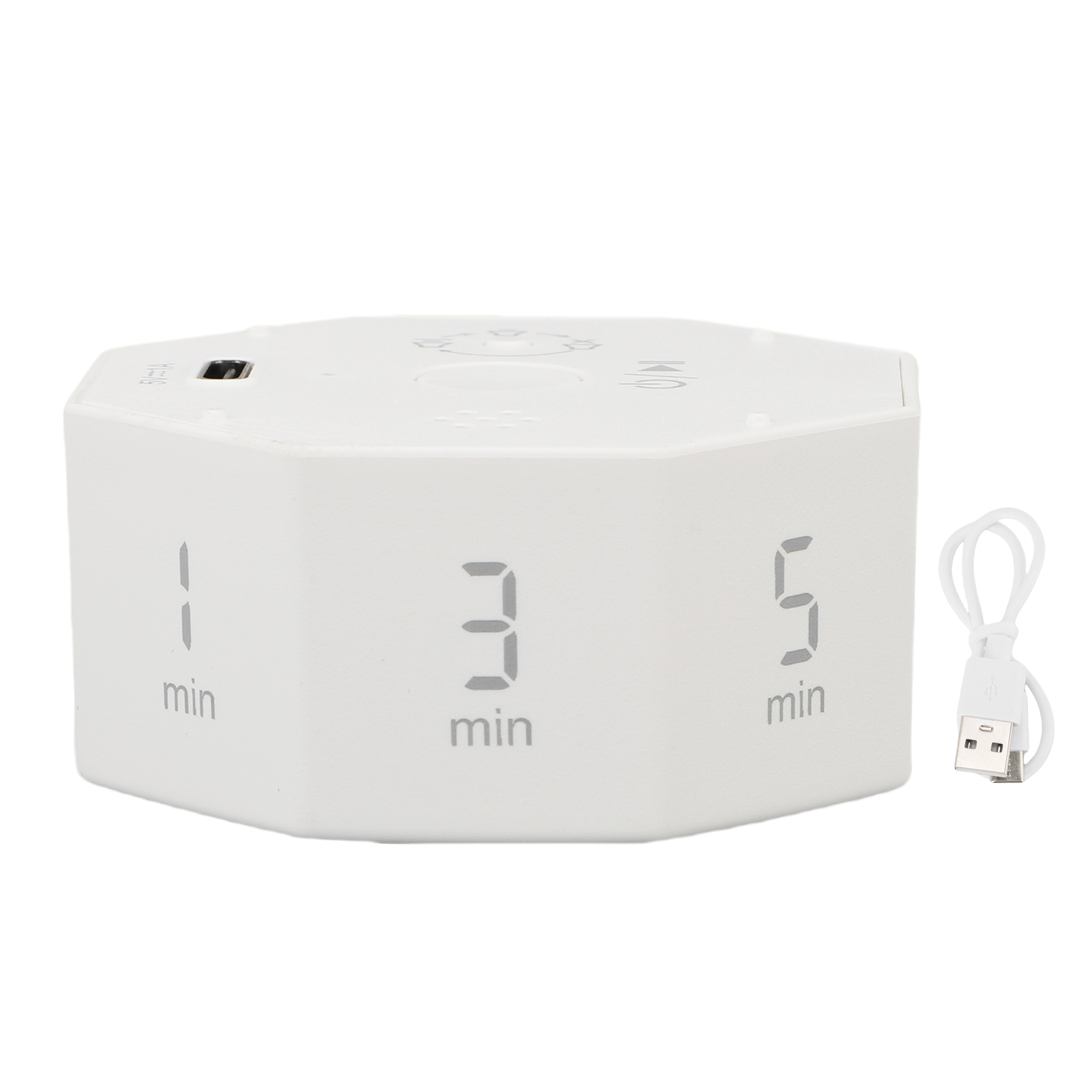 Wiederaufladbarer Lcd-timer Mit Automatischer 8-winkel-drehung Des Digitalen Displays Und Silent-modus Zum Kochenlernen Und Trainieren (weiß).