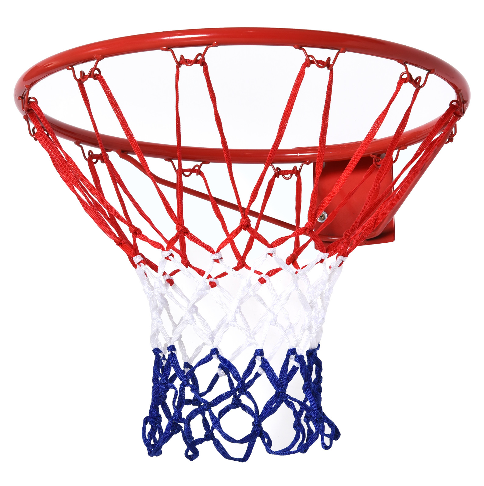 Wand-basketballkorb Mit Netz, 46 Cm, Metall Und Nylon, Rot/blau/weiß Modenuit