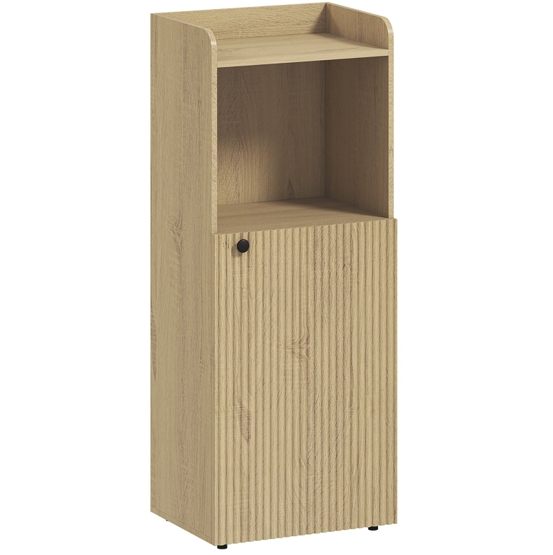 Schmaler Badezimmerschrank Mit Säule 40 X 31 X 104 Cm, Helles Eichenfinish