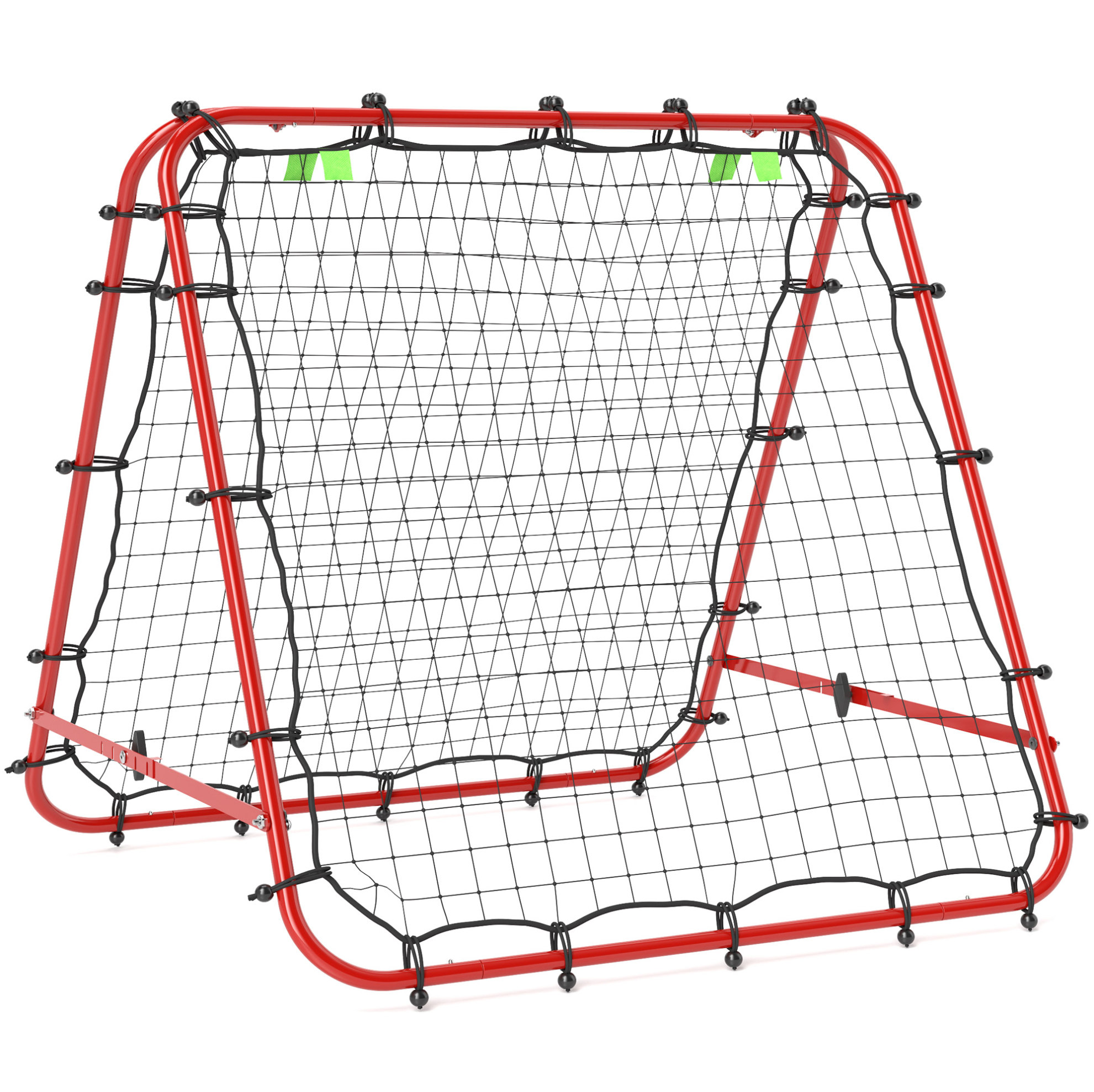 Rückprallnetz Für Fußballtraining Aus Stahl, Rot, 100 X 95 X 90 Cm
