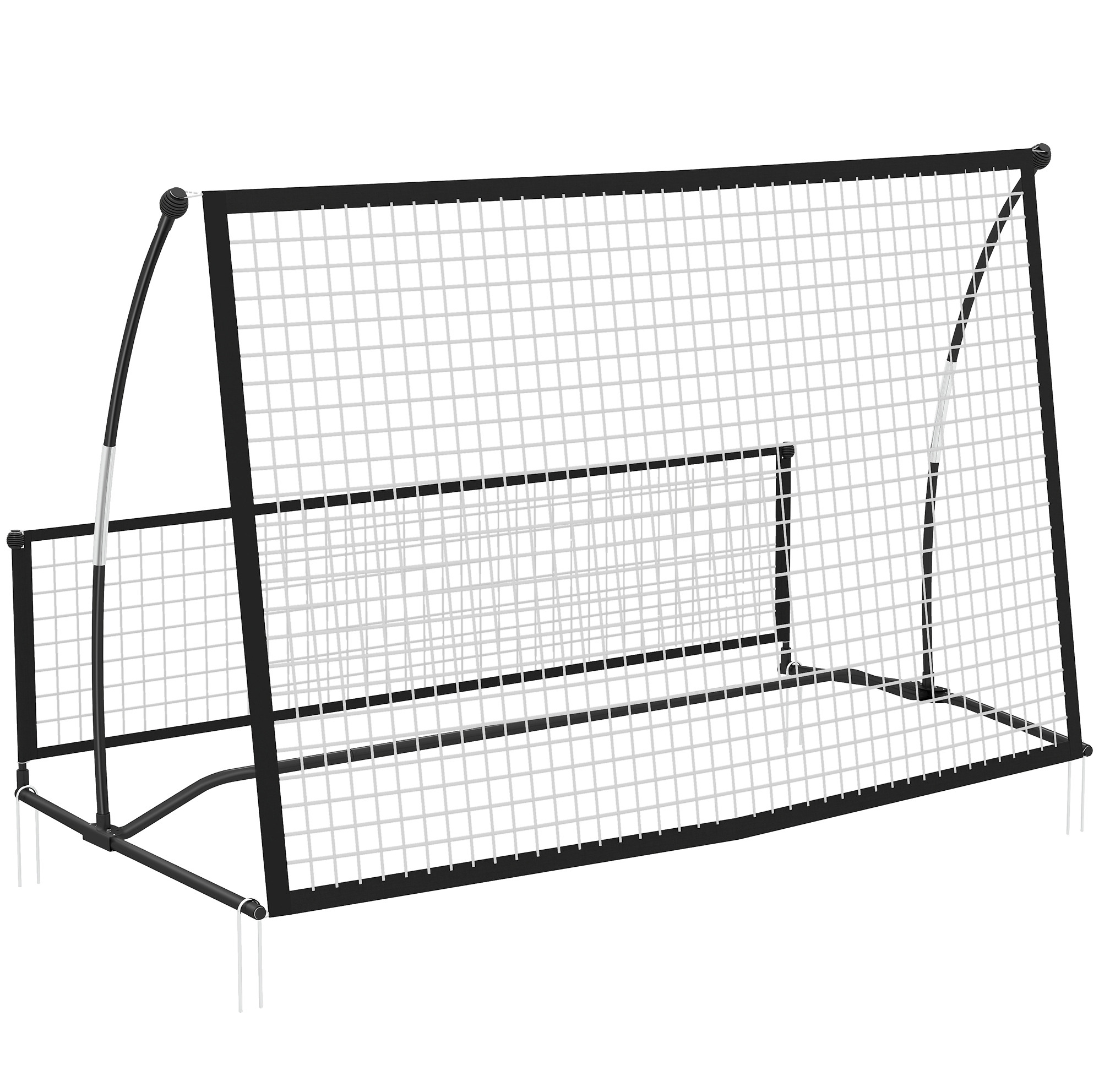 2-in-1 Doppelseitiges Tragbares Fußball-reboundnetz 200 X 94 X 122 Cm, Schwarz Modenuit