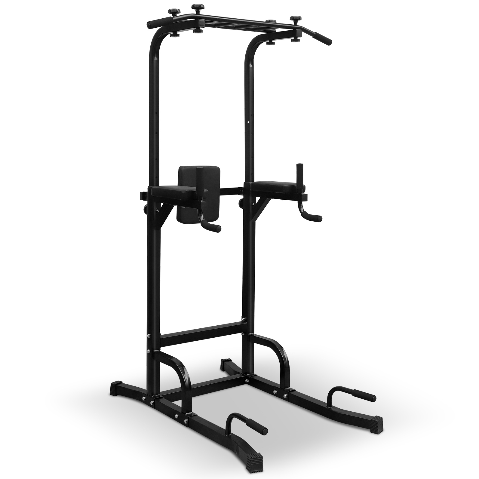 Klimmzugturm Und Dip-station Aus Schwarzem Metall, Höhenverstellbar, Für Home-gym