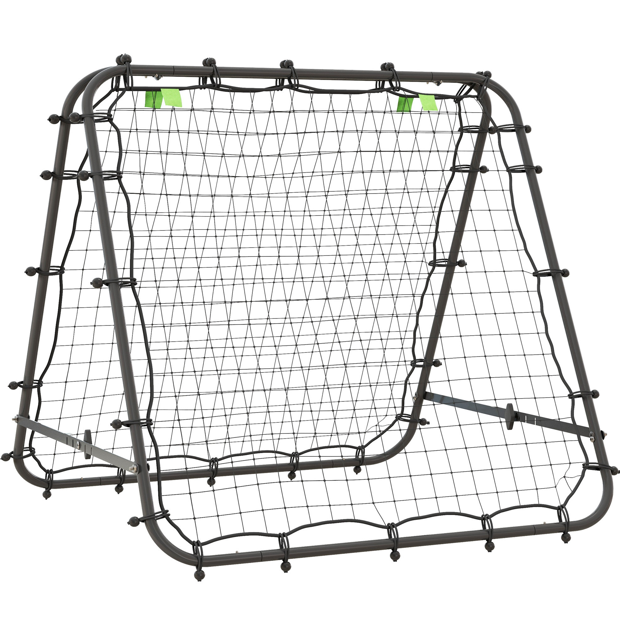 Verstellbares Fußball-reboundernetz In 5 Positionen Aus Schwarzem Stahl 100 X 95 X 90 Cm