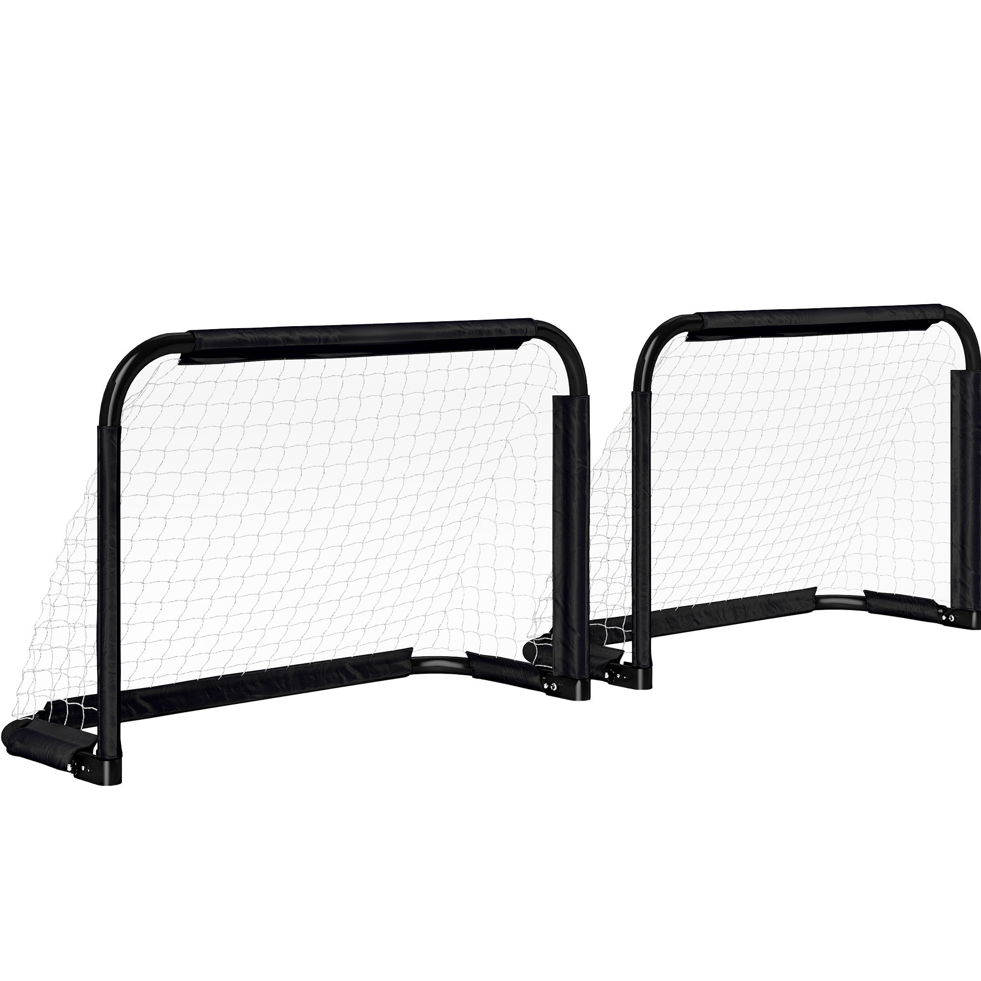 Set Mit 2 Faltbaren Fußballtoren Mit Metallrahmen 90 X 36 X 60 Cm, Schwarz