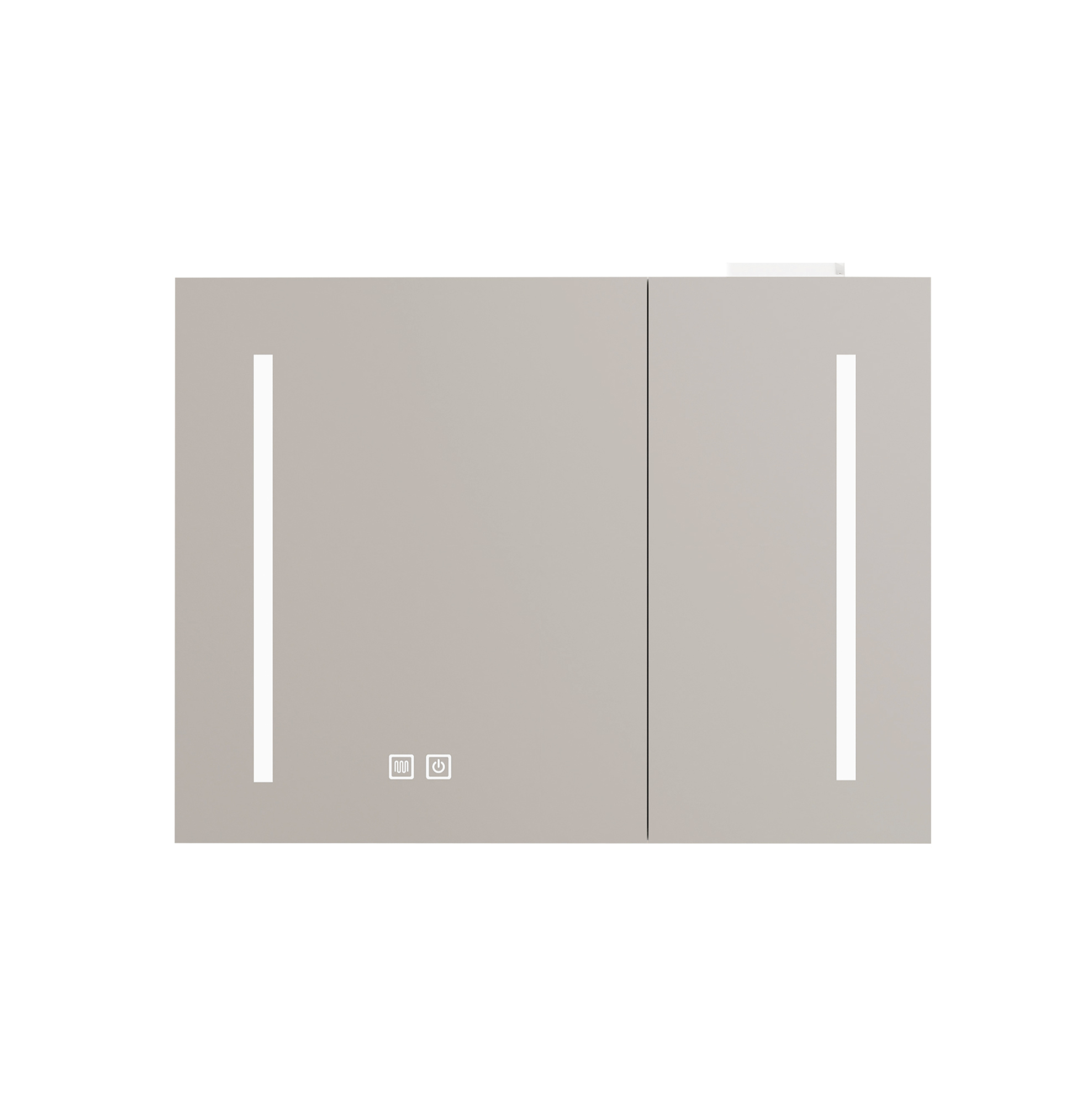 Led-spiegelschrank 80 Cm Weiß Aus Mdf Und Glas, Badezimmerschrank Modenuit