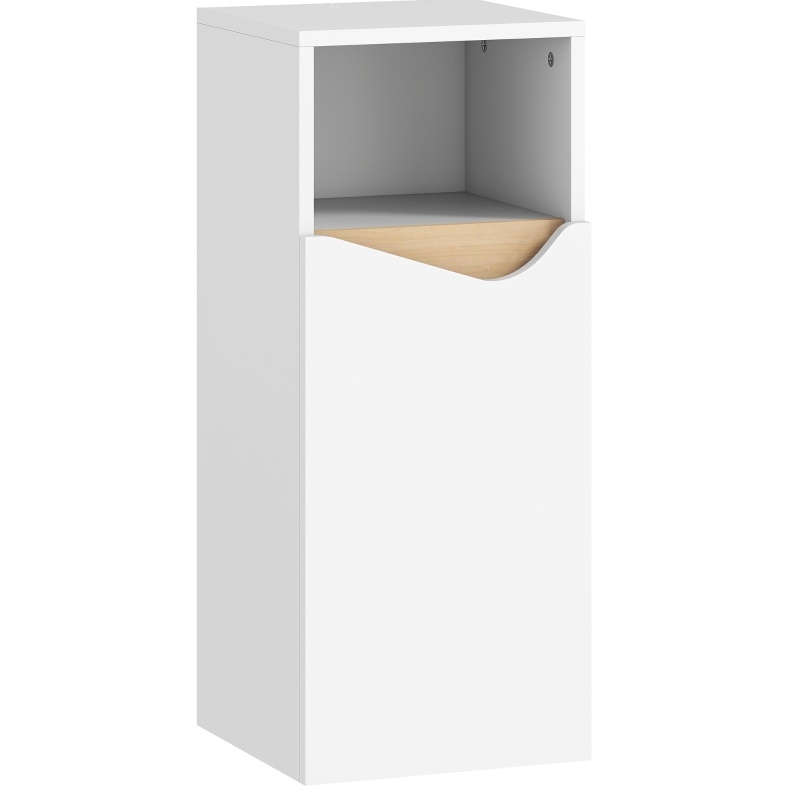 Schmaler Weißer Badezimmerschrank 30 X 30 X 71,5 Cm Mit Verstellbaren Regalböden