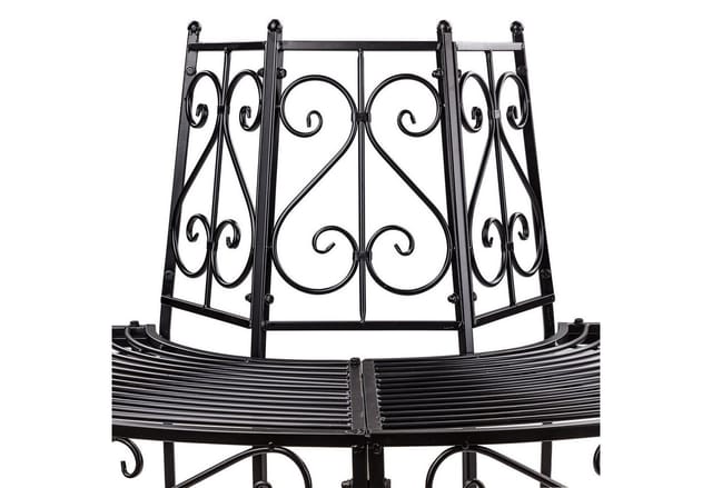 Dema - Baumbank Gartenbank Parkbank Rundbank Halbrundbank Bank Metall schwarz ø 125 cm