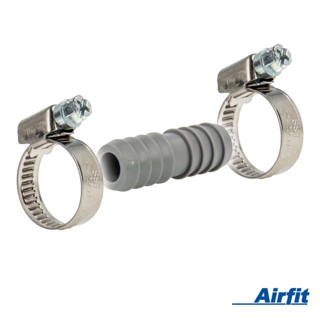 Airfit - Schlauchkupplung für Schlauch ø 12 mm mit SchlauchschellenW2 (12-22 mm) 50024SK