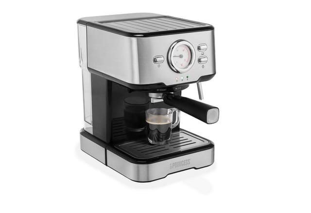Siebträger Espressomaschine mit Milchaufschäumer 2 Tassen - auch für Kapseln