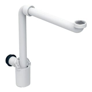 Tauchrohrgeruchsverschluss für Waschbecken, Raumsparmodell, Abgang horizontal Außendurchmesser 32mm, Alpinweiß - Geberit