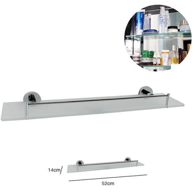 Trade Shop - MENSOLA VETROPER BAGNO IN ACCIAIO 50x15CM MIT FIXED MURO ELLITTICA -