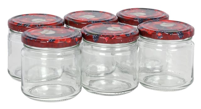 Buri - Einmachgläser 6er-Set 210ml Marmeladengläser Vorratsglas Schraubdeckel Früchte
