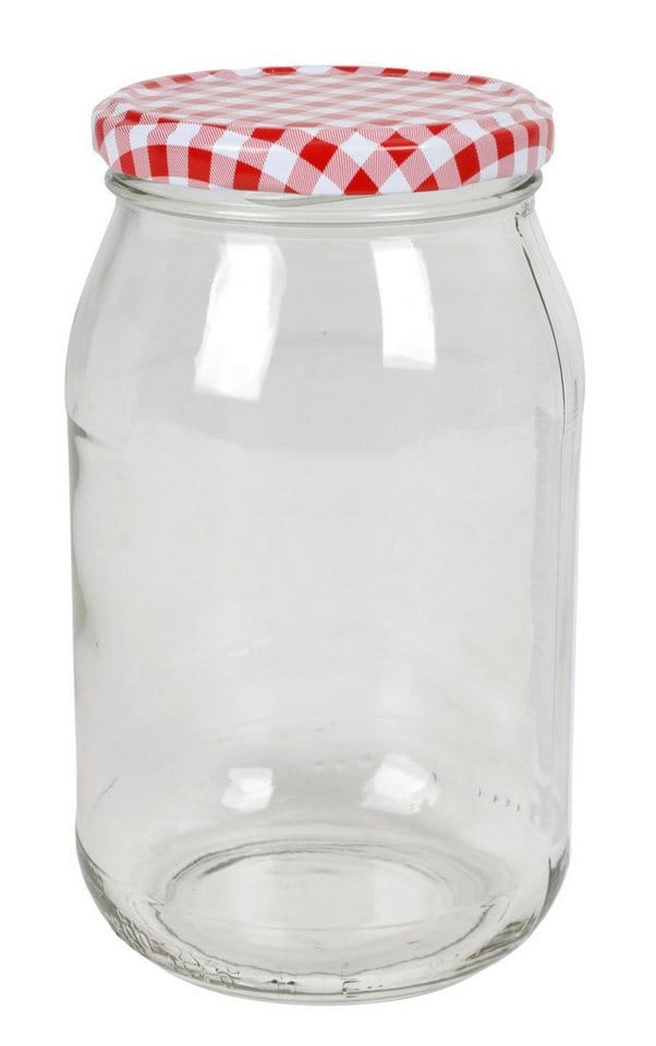 Einmachglas 900ml Vorratsglas Einweckglas Konservenglas Schraubdeckel kariert