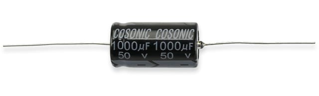 Elko, 1000 µF/50 V, 105°C, axial