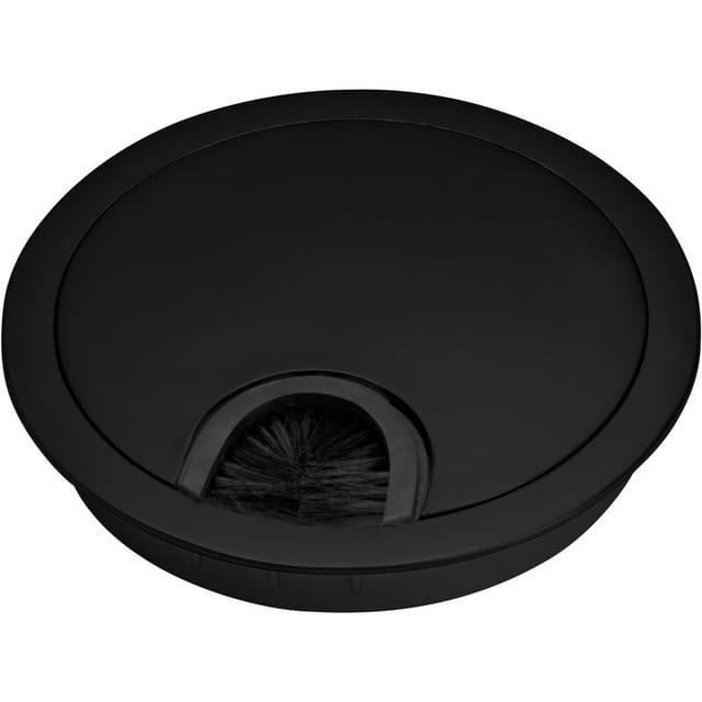 So-tech - 2er Pack - Kabeldurchlass Metall ø 80 mm schwarz matt mit Bürstendichtung