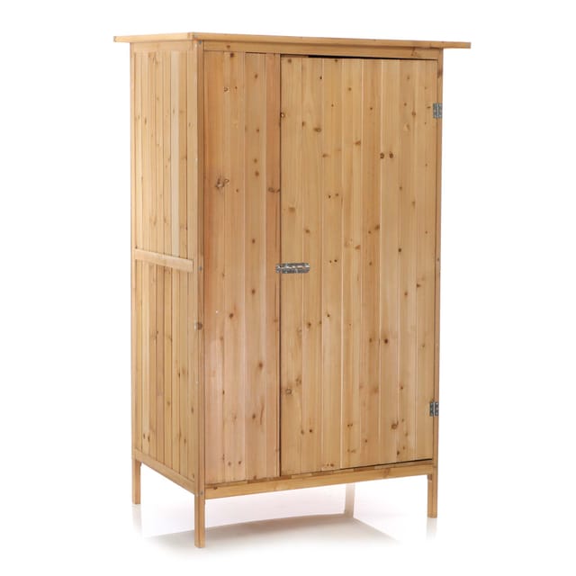 Gartenhaus mit 1 Tür in Naturfarbe holz 92 x 57 x 154cm Gerätehaus für den Garten Geräteschuppen Gartenschrank Geräteschrank - Wiltec