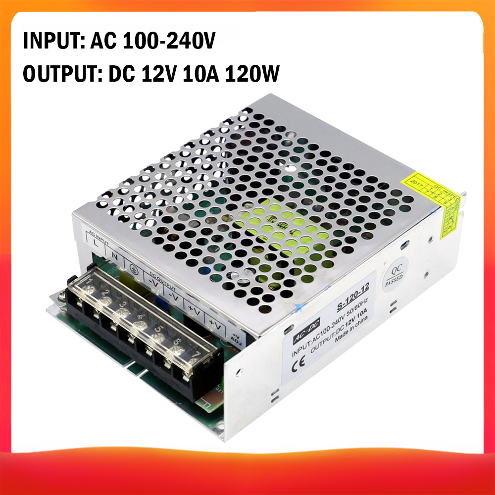 Wechselstrom 100-240v Auf Gleichstrom 12v 10a 120w Spannungswandler, Geregeltes Schaltnetzteil, Adapter/konverter Für Led-streifen, Kameras, Computer, Radioprojekte.