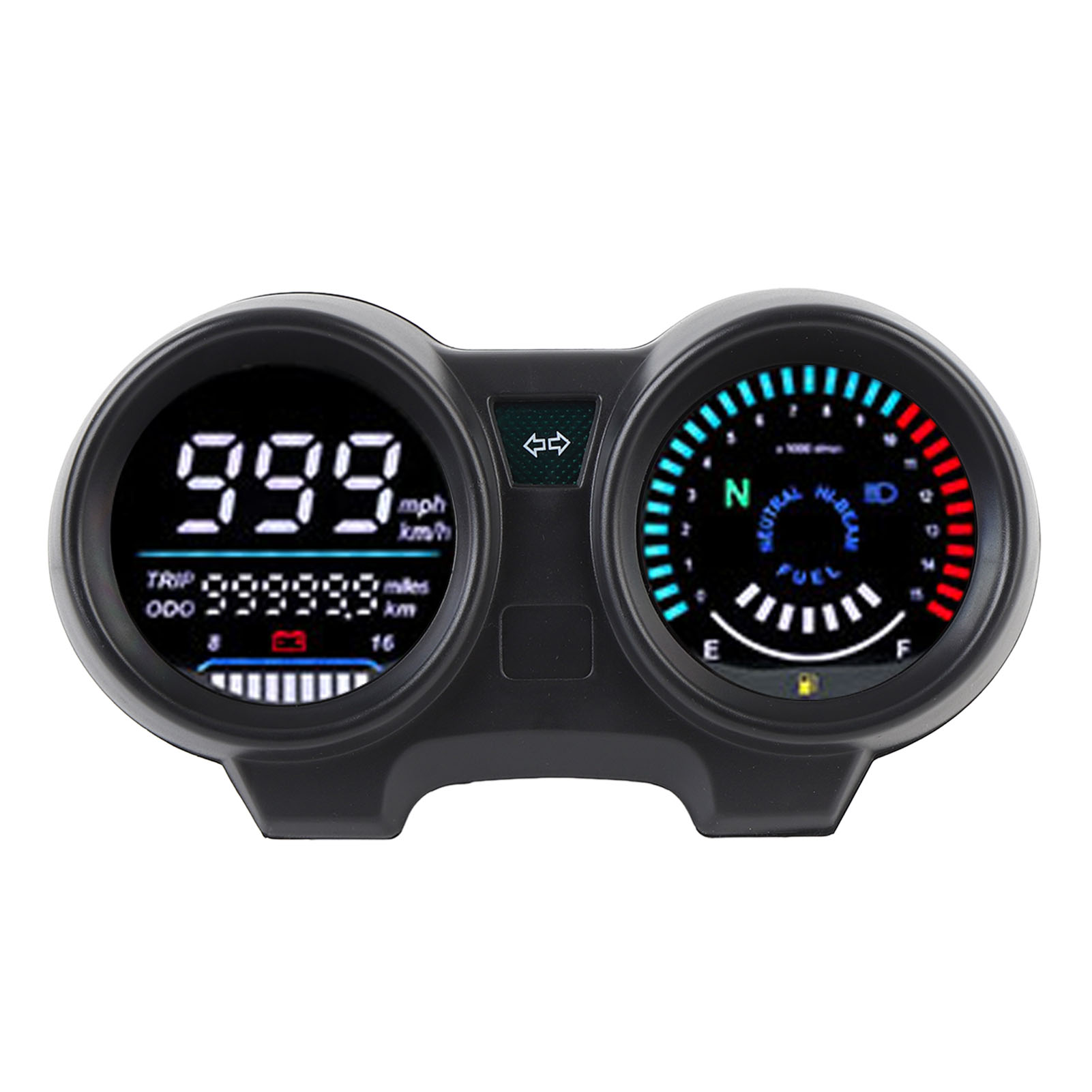 Universeller Lcd-tachometer/drehzahlmesser Für Motorräder, 12v Dc, Mit 7-farbiger Hintergrundbeleuchtung.