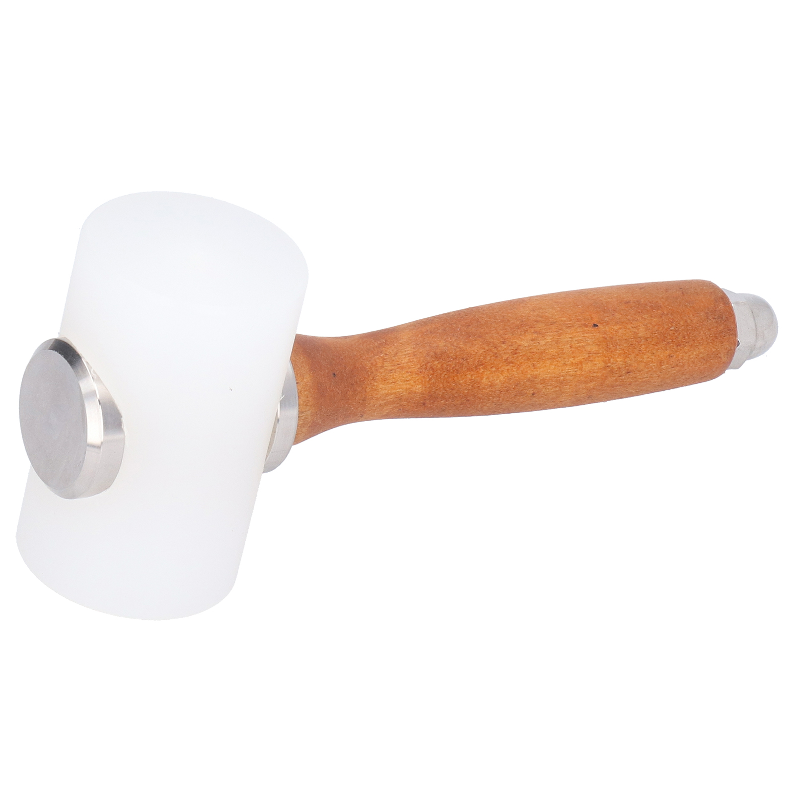 Lederschnitzhammer Aus Nylon, Handgefertigtes Lederbearbeitungswerkzeug Mit Holzgriff (gelber Griff, Doppelkopf)