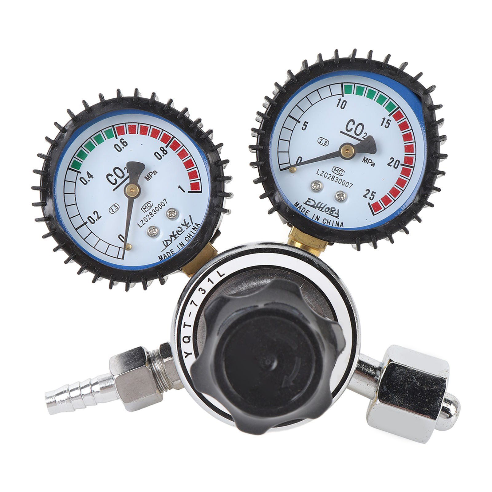 Co2-regler Mit 2 Manometern, Zweistufig, Präzise Regelung, Metallgehäuse, M16x1,5 G5/8-14 Gewinde Für Co2-flaschendruck
