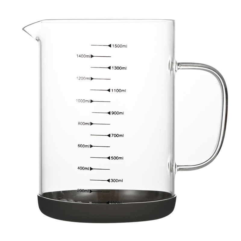 Messbecher Aus Hochdichtem Borosilikatglas Mit Graduierung, Kindermilchbecher, Mikrowellengeeigneter Messbecher, Backutensilien (1500 Ml)