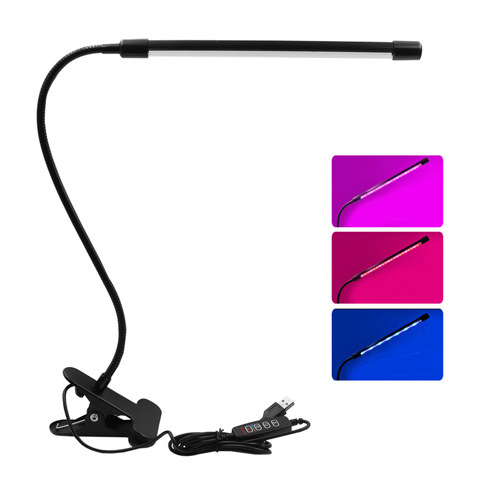 Ansteckbare Pflanzenlampe Für Pflanzen, Blumen Und Sukkulenten, Usb-anschluss, Vollspektrum, Für Die Anzucht In Innenräumen, Wasserdicht, Wiederaufladbar, Timer (3/9/12 Stunden), 9 Helligkeitsstufen