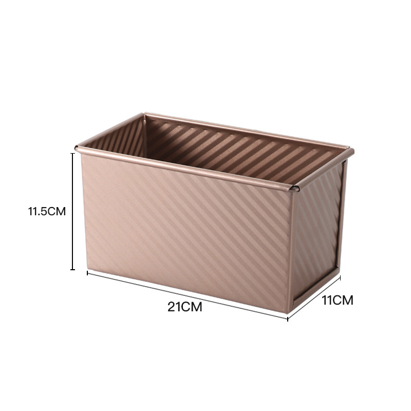 Toastbox Aus Goldfarbenem, Gewelltem Kohlenstoffstahl Mit Deckel, Brotform, Toastform Zum Backen Von Kuchen (roségold 450 G)
