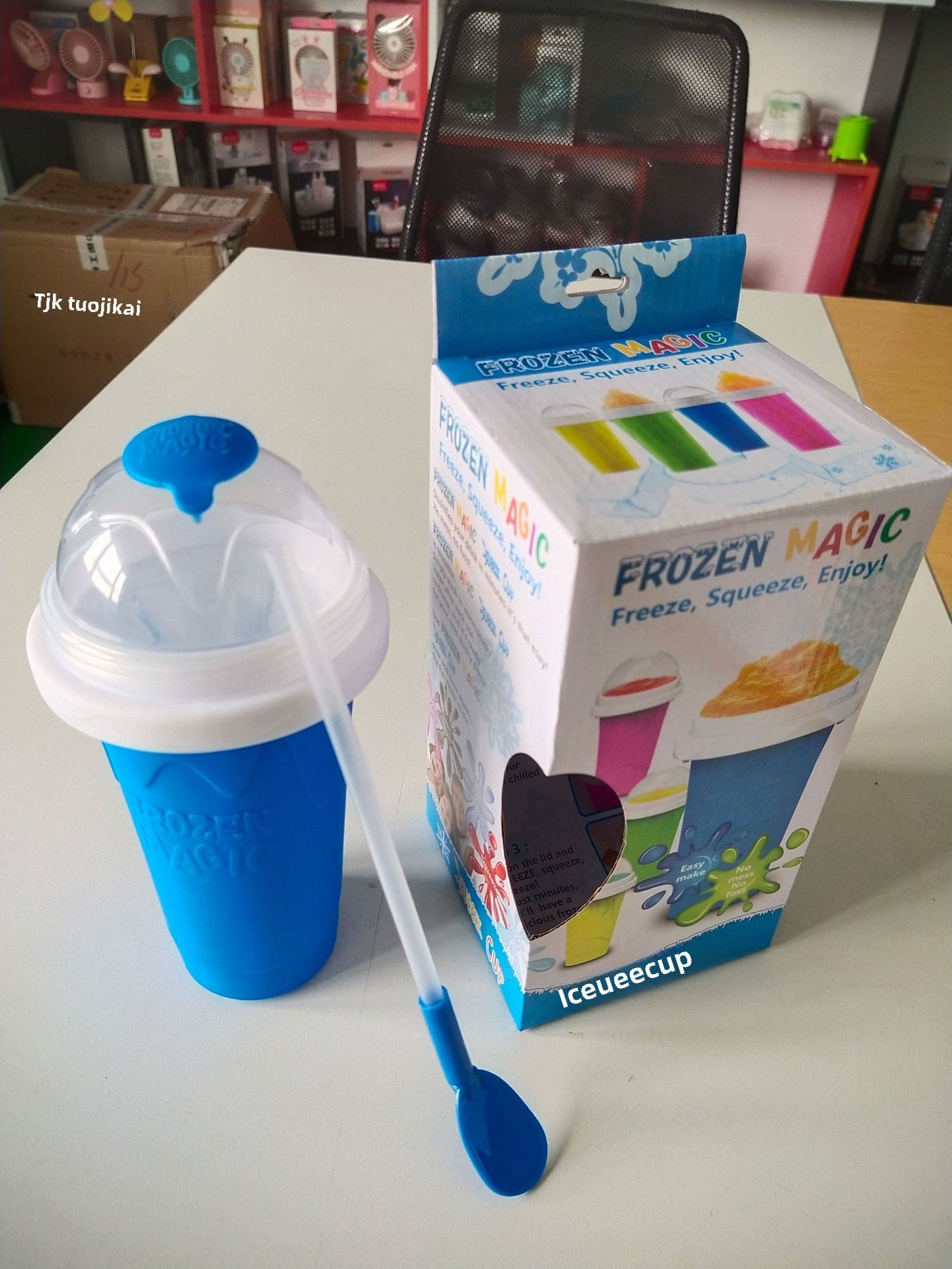 Glatter, Roter, Handgefertigter Kaffeebecher, Becher Zum Herausnehmen, Schnellkühlender Becher, Direktverkauf Ab Werk (blau Mit Deckel, 350 Ml)