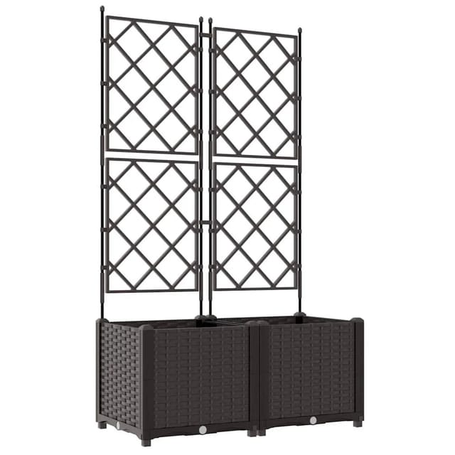 Gartenpflanzer mit Gitter 2 pcs Braun 80 x 40 x 143 cm PP vidaXL