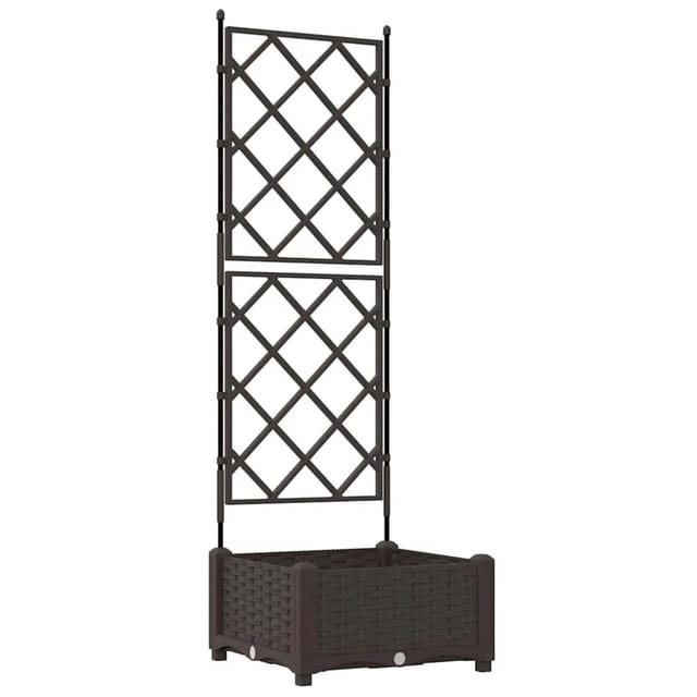 Gartenpflanzer mit Gitter Braun 40 x 40 x 125,5 cm pp Vidaxl