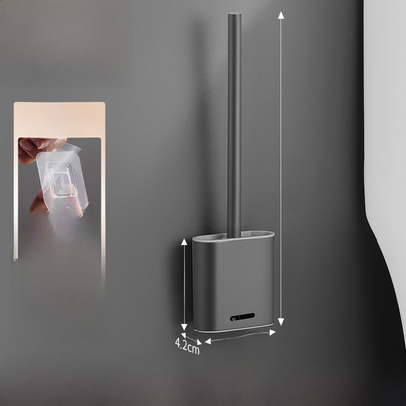 Toilettenbürste Aus Edelstahl 304, Wandmontierte Toilettenbürste Für Badezimmer, Kein Bohren Erforderlich (anthrazitgraue Toilettenbürste [1 Stück])