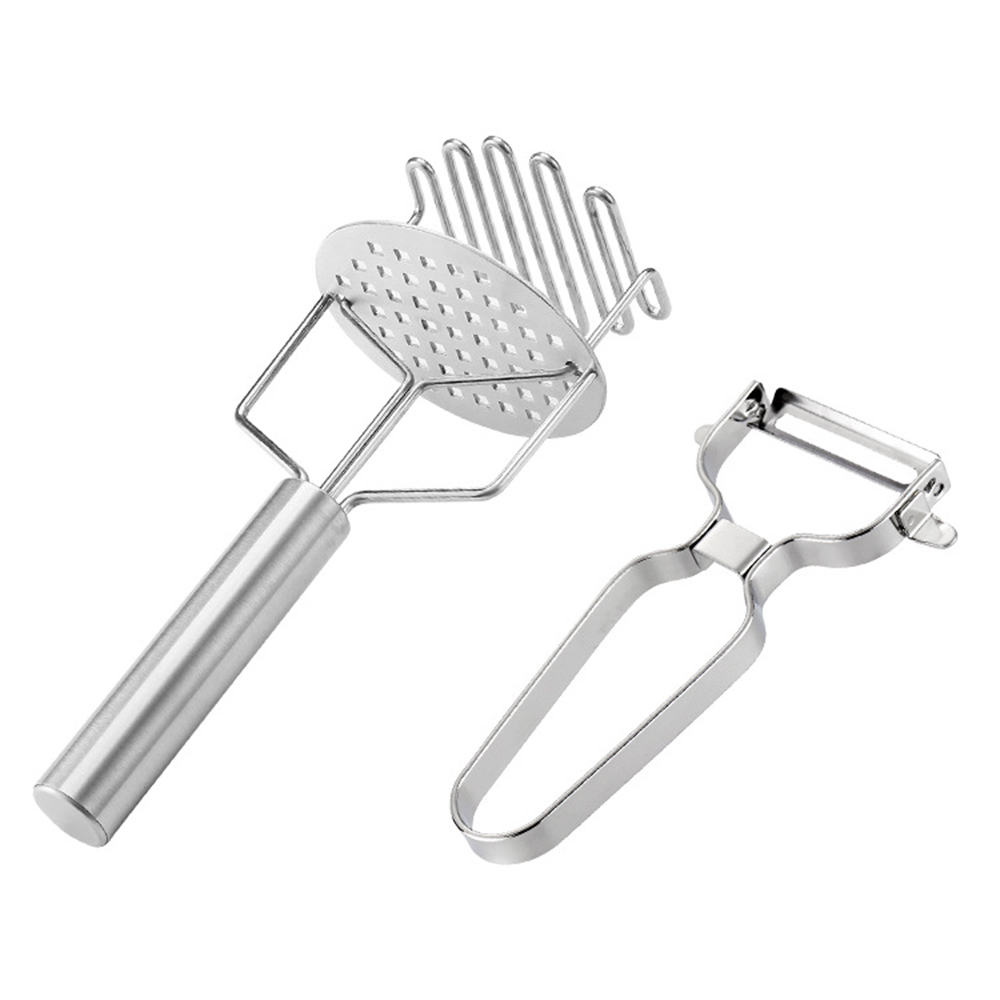 Kartoffelstampfer Und Kartoffelschäler Aus Robustem, Integriertem Edelstahl, Formstabil, Rostfrei Und Rutschfest, Ideal Für Bohnen, Gemüse Und Obst.