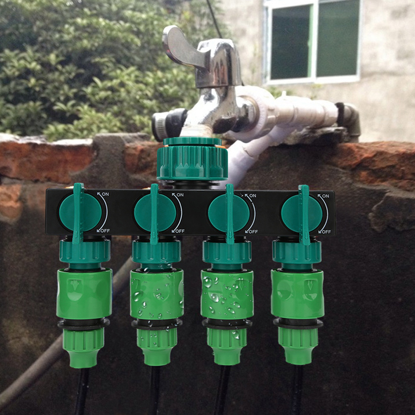4-wege-gartenarmatur Dn20 Dn25 Fnpt Mit 1/4"-schnellanschluss