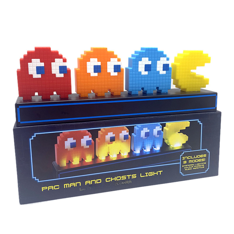 Pac-man Pixel Wars Lampe, Tischleuchte Für Den Innenbereich Mit Musiksteuerung Und Sprachsteuerung (pac-man Lampe Mit Rhythmuserkennung)