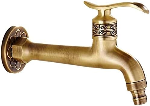 1 Stück langer Wasserhahn aus antikem Messing, Kaltwasserhahn, Badezimmer-Wasserhahn, Mopp, Pool, Waschmaschine, Gartendekoration,