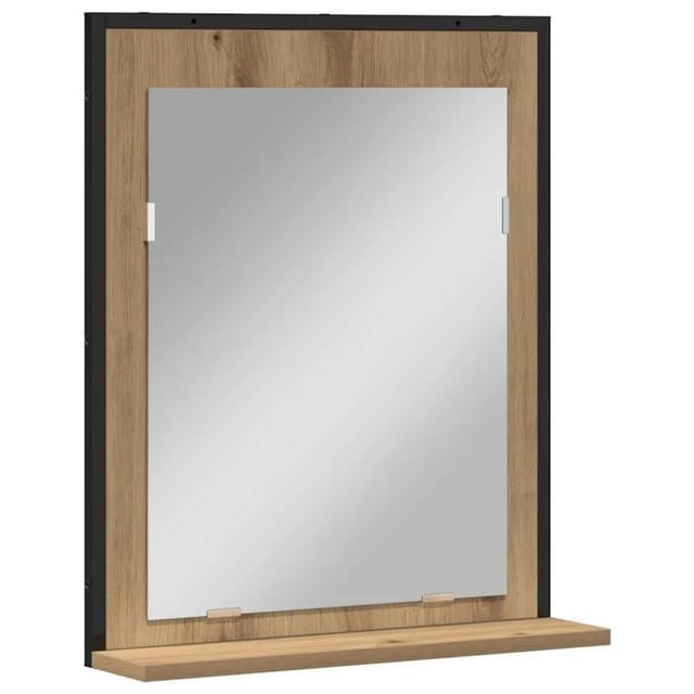 Badezimmer Spiegel mit Regal Eiche handwerklich 50 x 12 x 60 cm Vidaxl