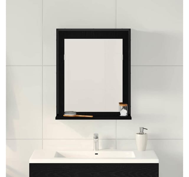 Badezimmer Spiegel Schwarze Eiche 50 x 12 x 60 cm Holzwerkstoff Vidaxl