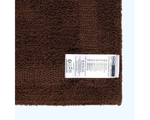 HOMESCAPES Duschvorleger braun 50x50 cm aus 100% Baumwolle