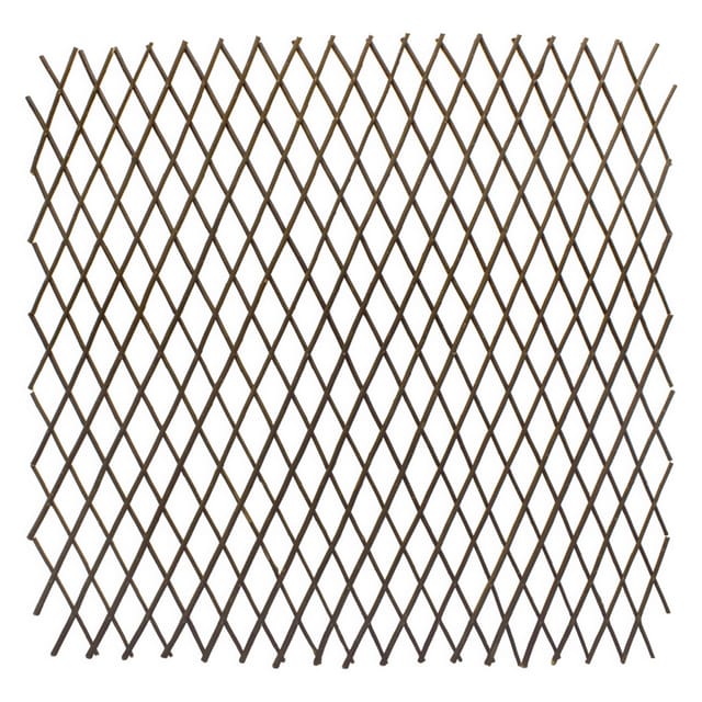 Weide Rankgitter natur ausziehbar - 140 x 110 cm - Holz Scherenspalier für Kletterpflanzen